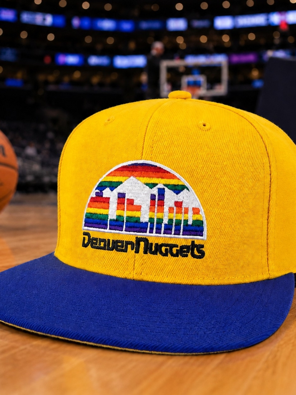 Denver Nuggets Mitchell & Ness Rainbow Skyline Snapback Hat
